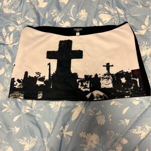 Women's Black and White micro Mini Skirt